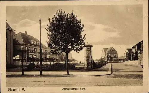 Ak Plauen im Vogtland, Wartburgstraße, links, Litfaßsäule