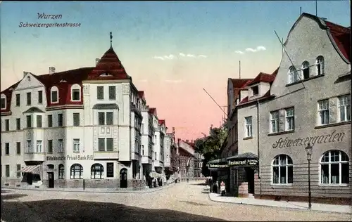 Ak Wurzen in Sachsen, Schweizergartenstraße, Restaurant Schweizergarten