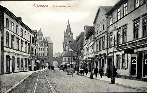 Ak Eisenach Thüringen, Hotel Kronprinz in der Bahnhofstraße