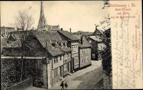 Ak Mühlhausen in Thüringen, Wahlstraße, Marienkirche