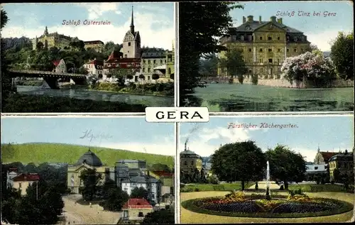 Ak Gera in Thüringen, Schloss Osterstein, Schloss Tinz, Fürstlicher Küchengarten