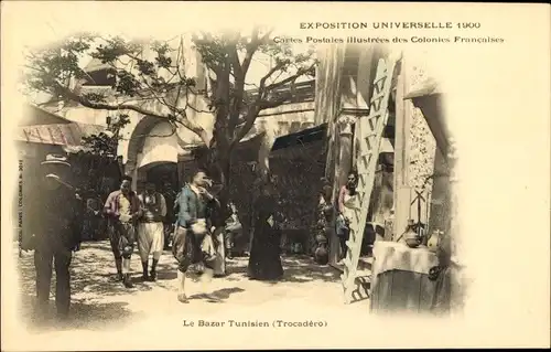 Ak Paris XVIe Trocadéro, Weltausstellung 1900, Der tunesische Basar