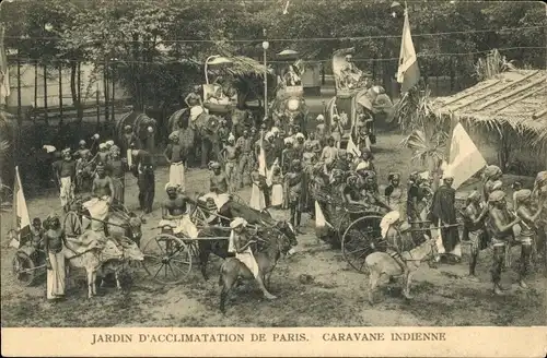 Ak Paris XVIe Passy, Jardin d’Acclimatation, Indian Caravan