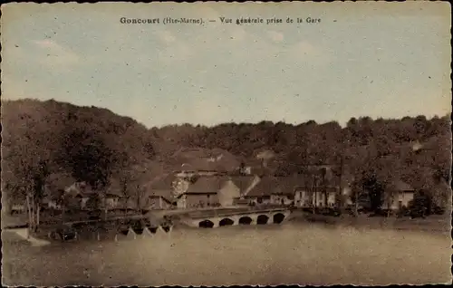 Ak Goncourt Bourmont Haute-Marne, vue generale prise de la Gare