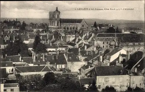 Ak Langres Haute Marne, a vol d'oiseau, Cote Nord