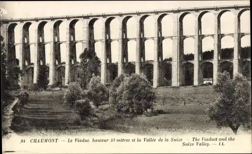 Ak Chaumont Haute-Marne, Le Viaduc, Vallee de la Suize