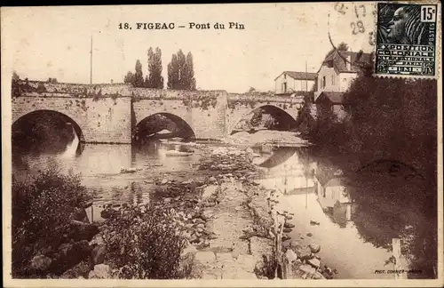 Ak Figeac Lot, Pont du Pin