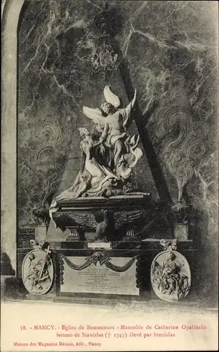 Ak Nancy Meurthe et Moselle, Kirche von Bonsecours, Mausoleum von Catherine Opalinska