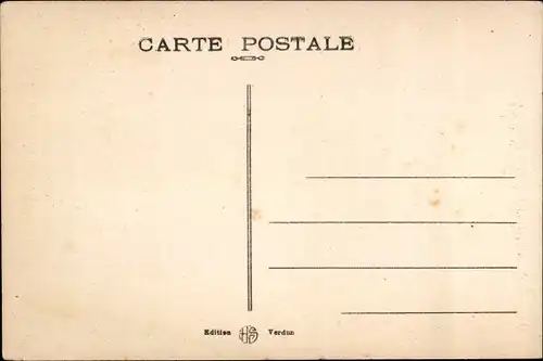 Ak Verdun Meuse, Rathaus, die erste 420-Granate fällt auf Douaumont