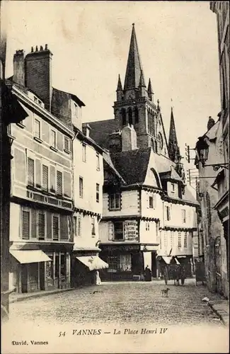 Ak Vannes Morbihan, Place Henri IV