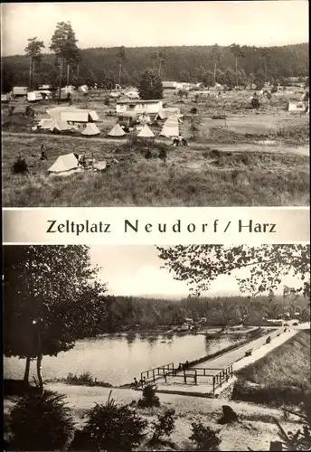 Ak Neudorf Harzgerode am Harz, Zeltplatz, Birnbaumteich