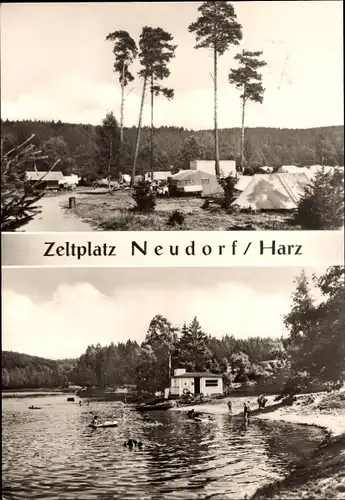 Ak Neudorf Harzgerode am Harz, Zeltplatz, Freibad, Birnbaumteich