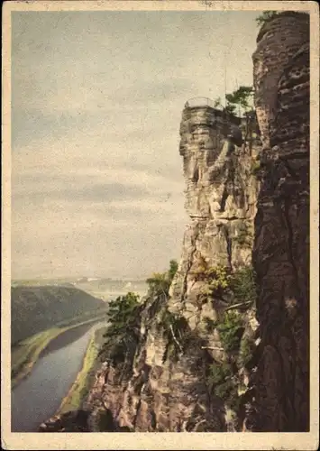 Ak Lohmen Sächsische Schweiz, Bastei