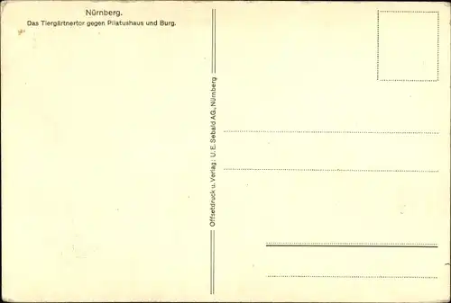 Künstler Ak Schotte, E., Nürnberg in Mittelfranken, Tiergärtnerhaus, Pilatushaus, Burg