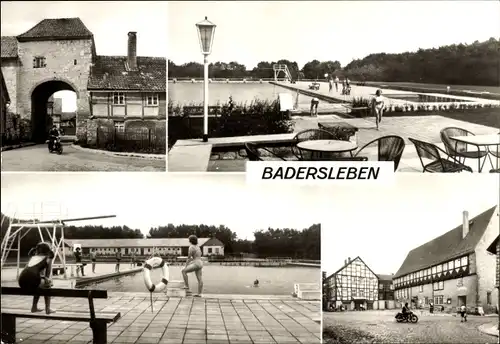 Ak Badersleben Huy im Harz, Sudentor, Bad am Spring, Deutsches Haus am Marktplatz