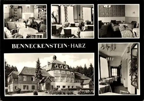 Ak Benneckenstein Oberharz, FDGB-Erholungsheim Harzhaus, Außeansicht, Innenansichten