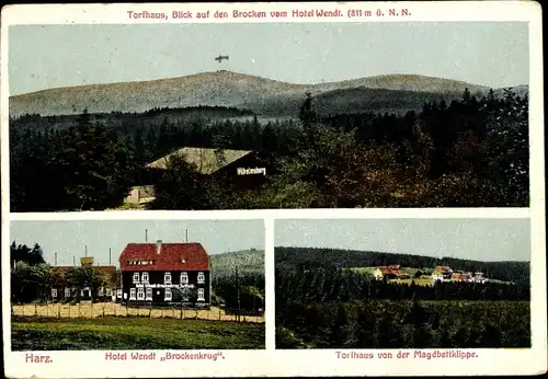 Ak Torfhaus Altenau Clausthal Zellerfeld im Oberharz, Brocken, Hotel Wendt, Försterei, Torfhaus