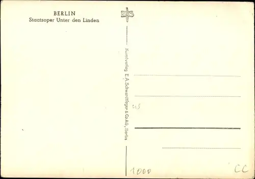 Ak Berlin Mitte, Deutsche Staatsoper, Unter den Linden