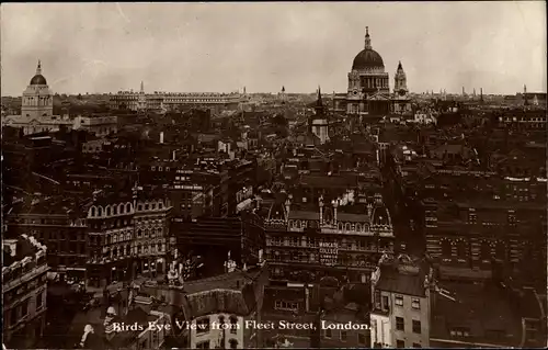 Ak London City England, Vogelperspektive von der Fleet Street