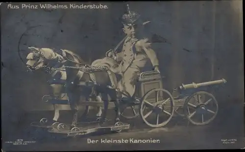 Ak Prinz Wilhelms Kinderstube, Kleinster Kanonier