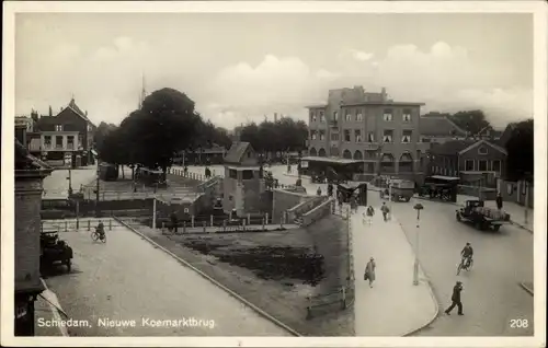 Ak Schiedam Südholland Niederlande, Nieuwe Koemarktbrug