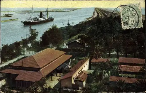 Ak Port Said Ägypten, Suezkanal