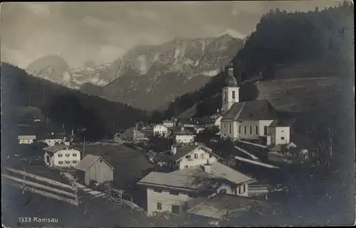 Ak Ramsau Oberbayern, Kirche, Alpen