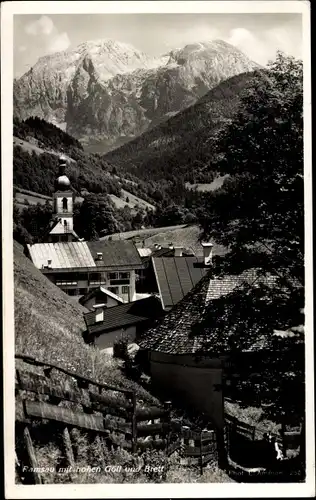 Ak Ramsau im Berchtesgadener Land Oberbayern, hoher Göll, Brett, Kirche