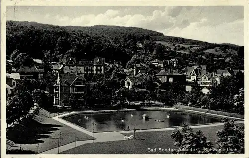 Ak Bad Sooden Allendorf an der Werra Hessen, Schwanenteich