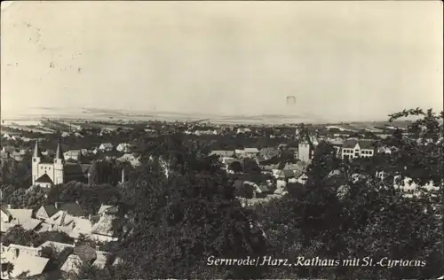 Ak Gernrode Quedlinburg im Harz, Rathaus, St. Cyriacus