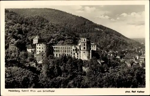 Ak Heidelberg am Neckar, Schloss, Blick vom Schlosshotel