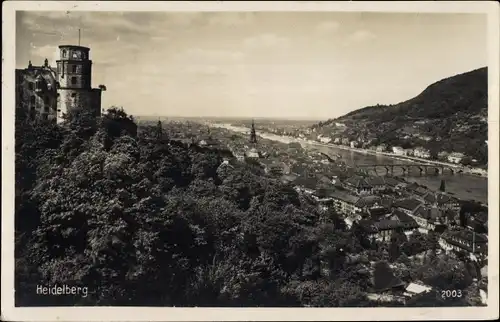 Ak Heidelberg am Neckar, Schloss, Panorama, Brücke