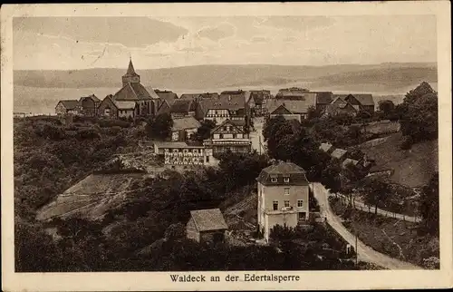 Ak Waldeck am Edersee Hessen, Kirche, Fachwerkhäuser