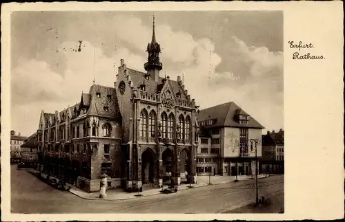 Ak Erfurt in Thüringen, Rathaus, Litfaßsäule