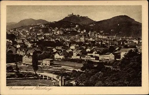 Ak Lutherstadt Eisenach in Thüringen, Panorama, Wartburg