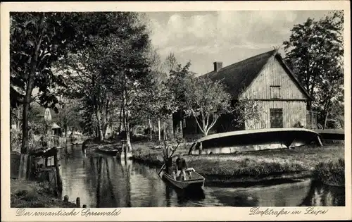 Ak Leipe Lübbenau im Spreewald, Kähne, Spreewaldhaus, Kind