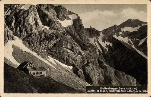 Ak Oberstdorf im Oberallgäu, Waltenbergerhaus, mit Wilde Mann, wilde Männle und Rothgundspitze