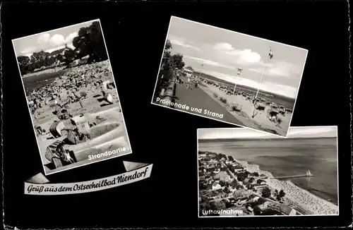 Ak Ostseebad Niendorf Timmendorfer Strand, Luftaufnahme, Promenade, Strand