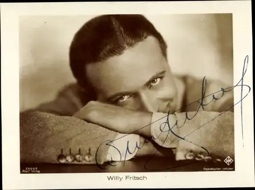 Ak Schauspieler Willy Fritsch, Portrait, Ross Verlag 5505 1, Autogramm