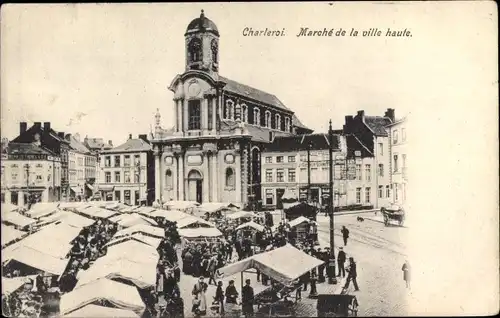 Ak Charleroi Wallonien Hennegau, Marktplatz