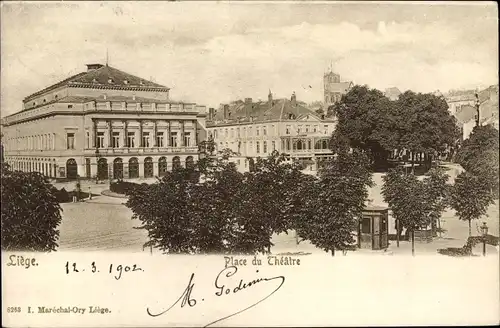 Ak Lüttich Lüttich Wallonien, Place du Théâtre