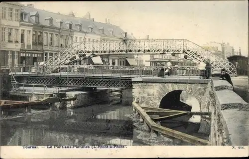 Ak Tournai Wallonien Hennegau, Le Pont aux Pommes