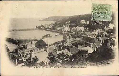 Ak Saint Aubin Channel Island Jersey, Gesamtansicht