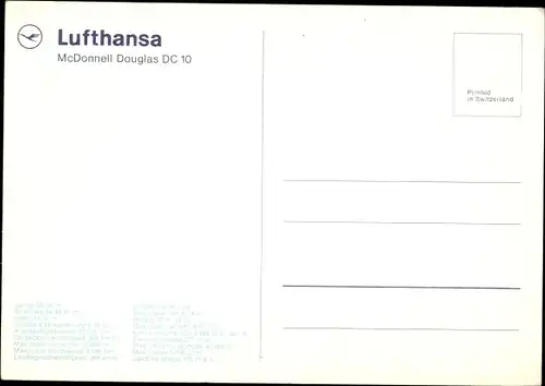 Ak Passagierflugzeug McDonnell Douglas DC 10 der Lufthansa