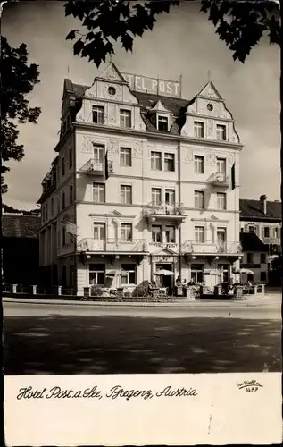 Ak Bregenz am Bodensee Vorarlberg, Hotel Post am See