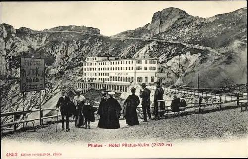 Ak Kanton Luzern Schweiz, Pilatus, Hotel Pilatus-Kulm