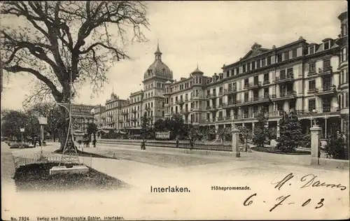 Ak Interlaken Kanton Bern Schweiz, Höhepromenade