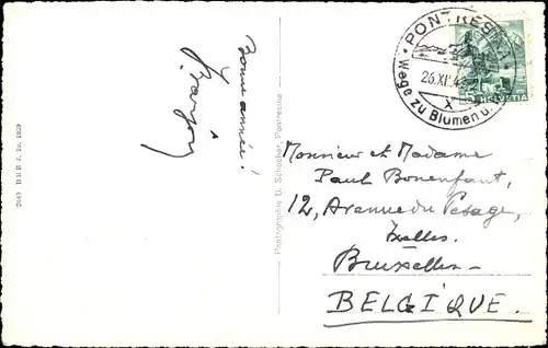 Ak Pontresina Kanton Graubünden Schweiz, Panorama mit Julierkette