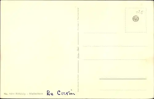 Ak Zermatt Kanton Wallis, Matterhorn, Riffelalp