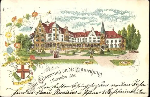 Litho Freiburg im Breisgau, Etablissement, Erinnerung an die Einweihung 1. November 1898